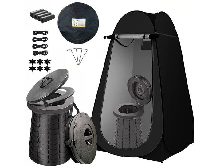 Grande tente de voiture Mobile extérieure, toilettes combinées, toilettes d'urgence extérieures pliantes portables