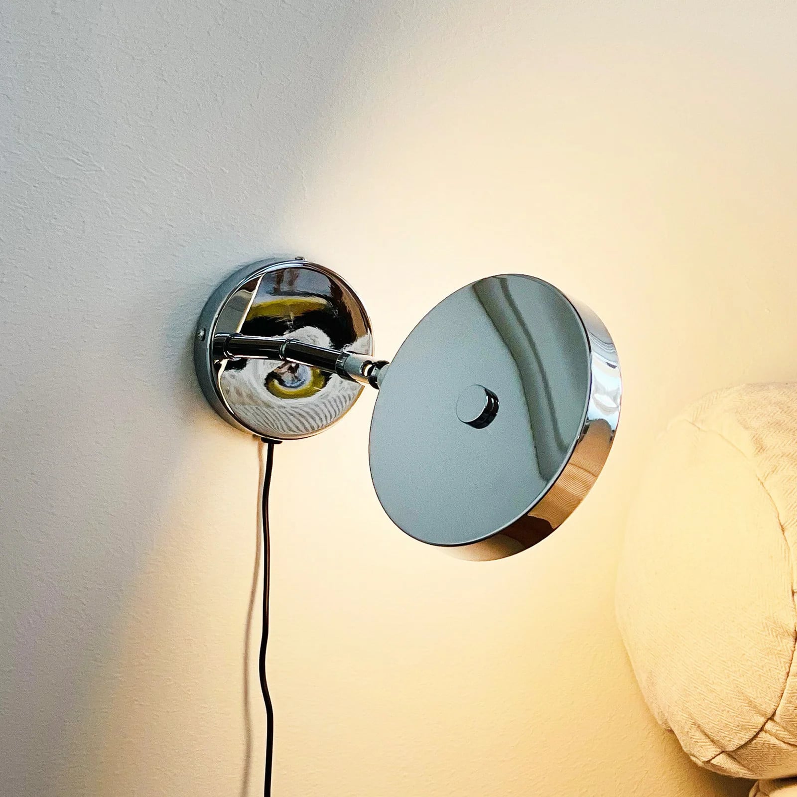 Dyberg Larsen Starlight LED wandlamp chroom dimbaar met lampenkap