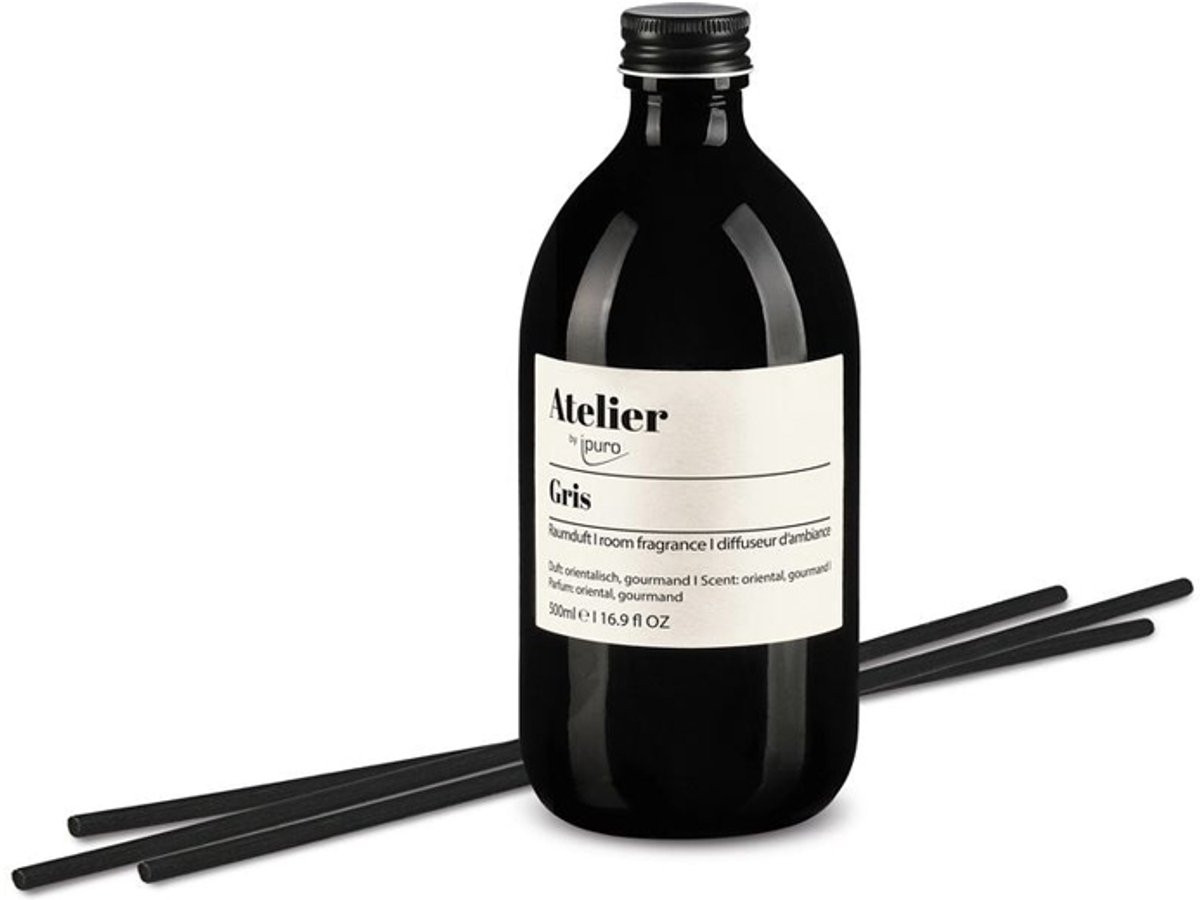 Ipuro Atelier Geurstokjes Navulling Gris 500 ml - Huisparfum