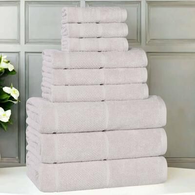 Superior Mile Smart Twist Viscose Cotton Blend 9 Piece Towel Set