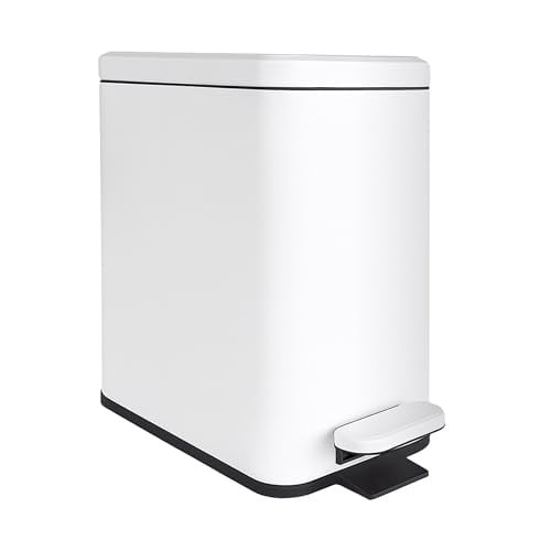 Relaxdays Pedaalemmer 10 liter wit met softclose deksel en binnenemmer