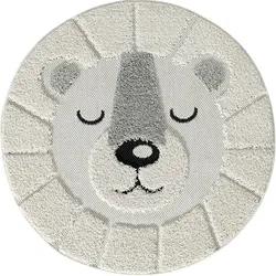 Kinderteppich Wildlife Ø 120 cm Polypropylen Beige Creme