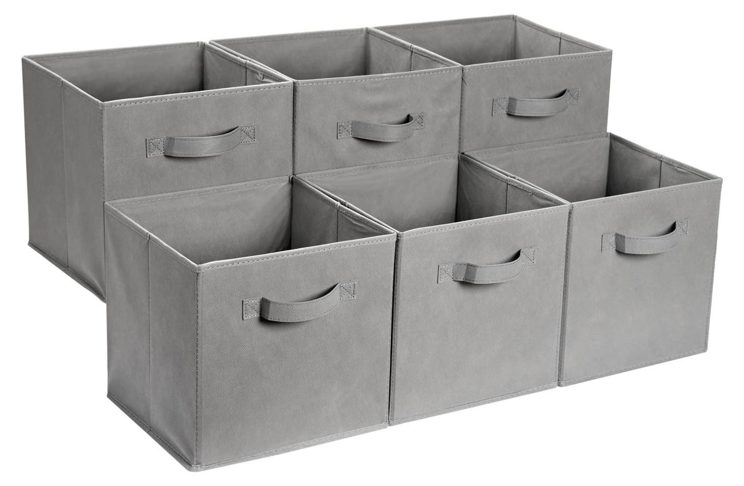 Amazon Basics Opvouwbare opbergkubussen met handgrepen, Textiel, Solid