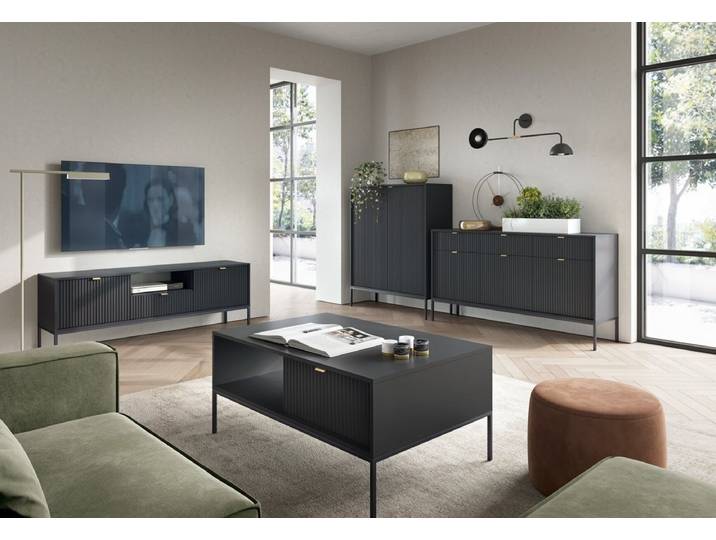 Designer Couchtisch Verilo - Schwarz - Schwarz - Luxusbetten24
