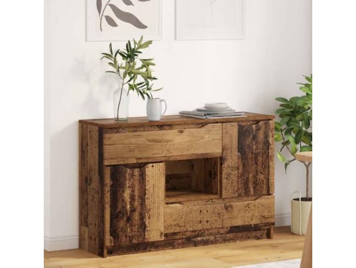 RJPLMFV Anrichte aus Holz, 100 x 30 x 65,6 cm Schubladen zum Herausziehen, Scharniertüren, Aufbewahrung für Wohnzimmer, Esszimmer, leicht zu reinigen