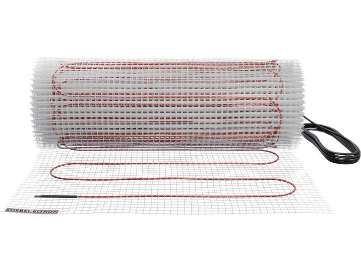 STIEBEL ELTRON Fußbodenheizung FTM 100/8 , rot (weiß), B/L: 50cm x 1.600cm, 8m², Heizmatten, für große Flächen, Weichboden-Beläge wie Teppich, Vinyl, Kork, Fußbodenheizung