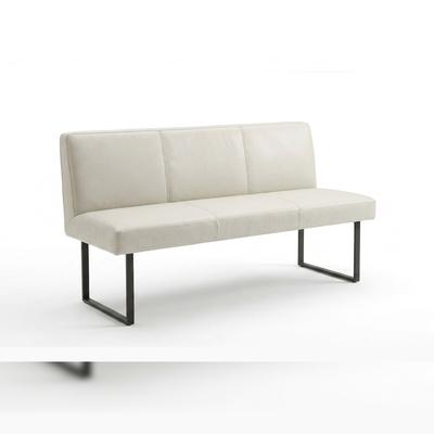 KAWOLA Esszimmerbank ELEEN Leder hellgrau 123cm