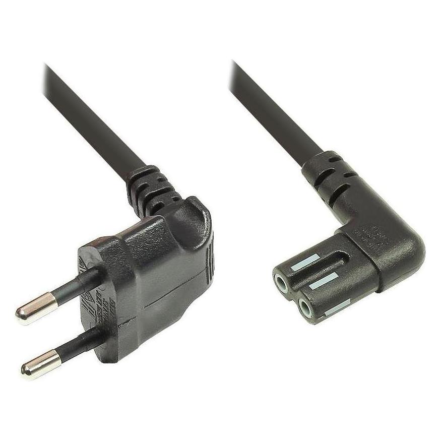 Varia Euro-Netzkabel, 90° abgewinkelt, Stecker an Buchse, für Sonos Play 1 und 5, schwarz, 1,5m (1.50 m) (417281)