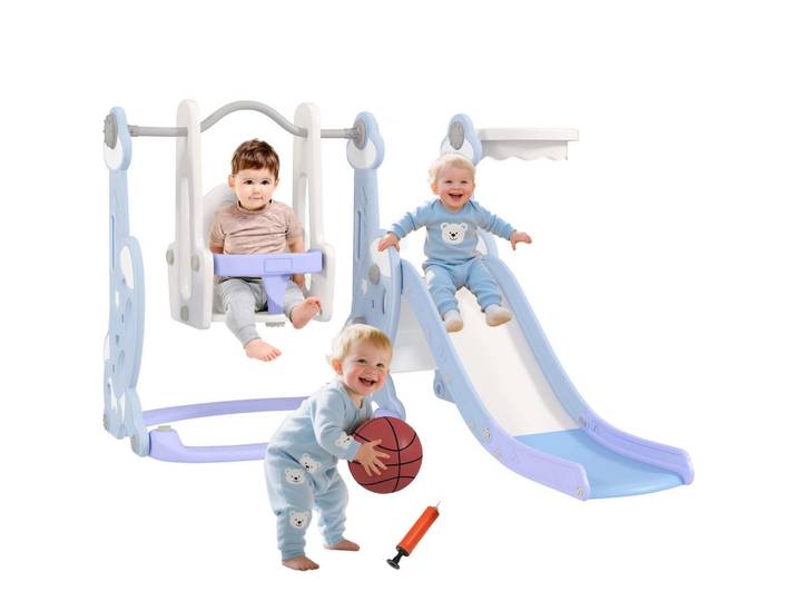 ComfortXL Kinderrutsche De-17978 Hellblau, Kunststoff, 160x107x147.5 cm, Freizeit & Co, Gartenspielzeug, Kinderrutschen