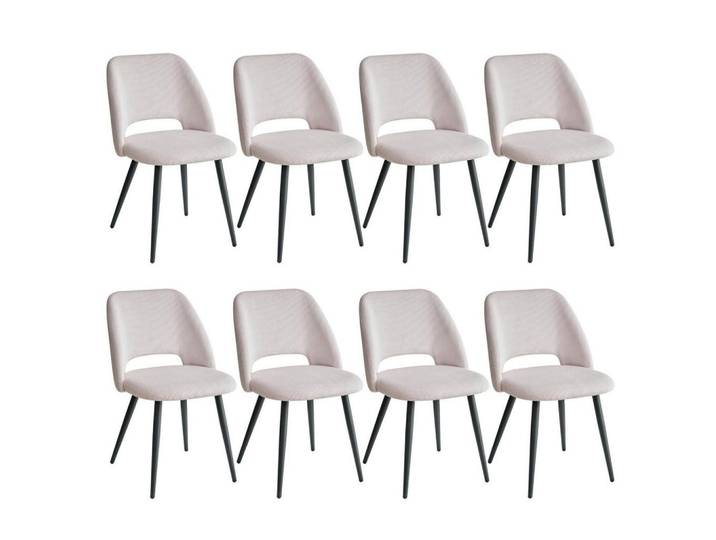 Esszimmerstuhl 8er-Set Cord Beige, 43x80x45 cm, Esszimmer, Stühle