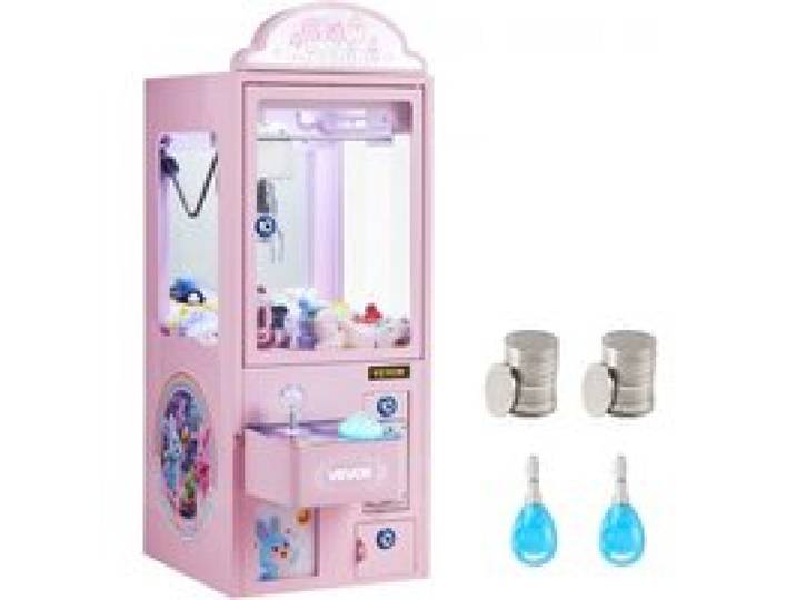 VEVOR Greifautomat, Greifer, mittelgroßer Spielautomat mit Licht & Ton, Präzisionsstahlklaue mit verstellbarem Griff für Plüschtiere, Verkaufsspielzeug, für kommerzielle Heimpartys & Kinos, Pink
