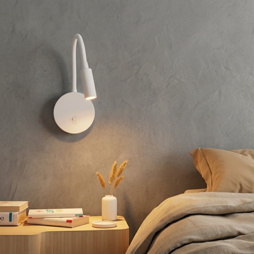 Lyora Leeslampje Jaco wit aluminium