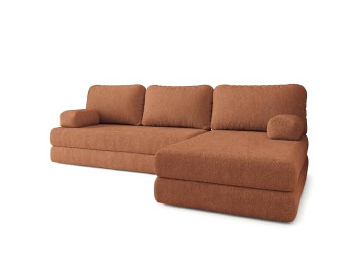Masseno Schaumstoff-Ecksofas LEA mit Schlaffunktion, Modulares Schlafsofa aus Schaumstoff, Klappbares Bodensofa, Boneless, Ohne Montage - Orange, Quelle 54