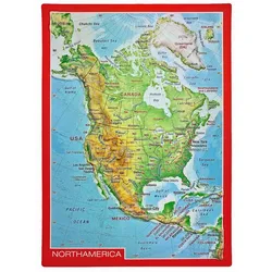 Georelief Reliefpostkarte Nordamerika - STK - bunt