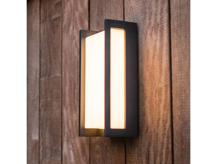 LUTEC Außenwandleuchte QUBO, alu / grau / zink, Aluminium, Modern