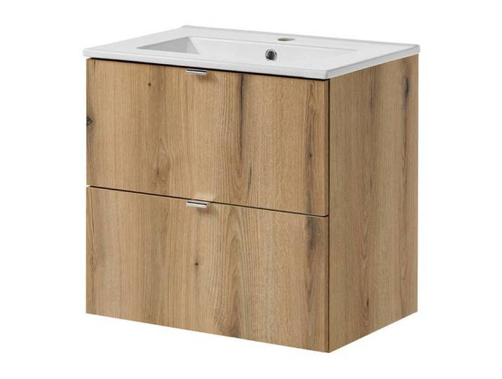 Meuble sous lavabo avec vasque 60 x 57 x 39 cm chêne NEWPORT