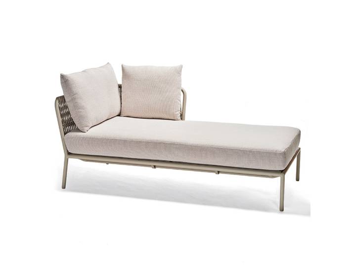 Stern Recamiere Romy Aluminium greige Kordel greige Armlehne