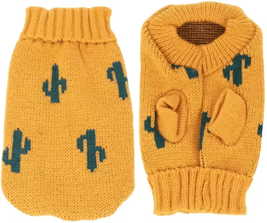 Inspire Picks Knitted Turtleneck Cat Sweater For Winter Warmth & Holiday Style cactus xxl