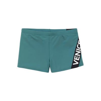 Boxer-Badehose VENICE BEACH, Herren, Gr. 7, N-Gr, grün, Recycling-Polyamid, unifarben mit Farbeinsatz, Badehosen, mit Logo-Schriftzug