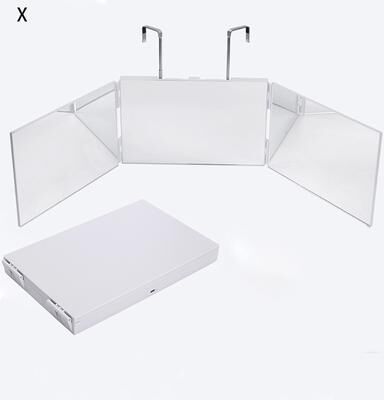 Fusion Finds Lighted Way Mirror With LED Lights Adjustable Trifold Haircut Makeup & Shaving Mirror white No Led
