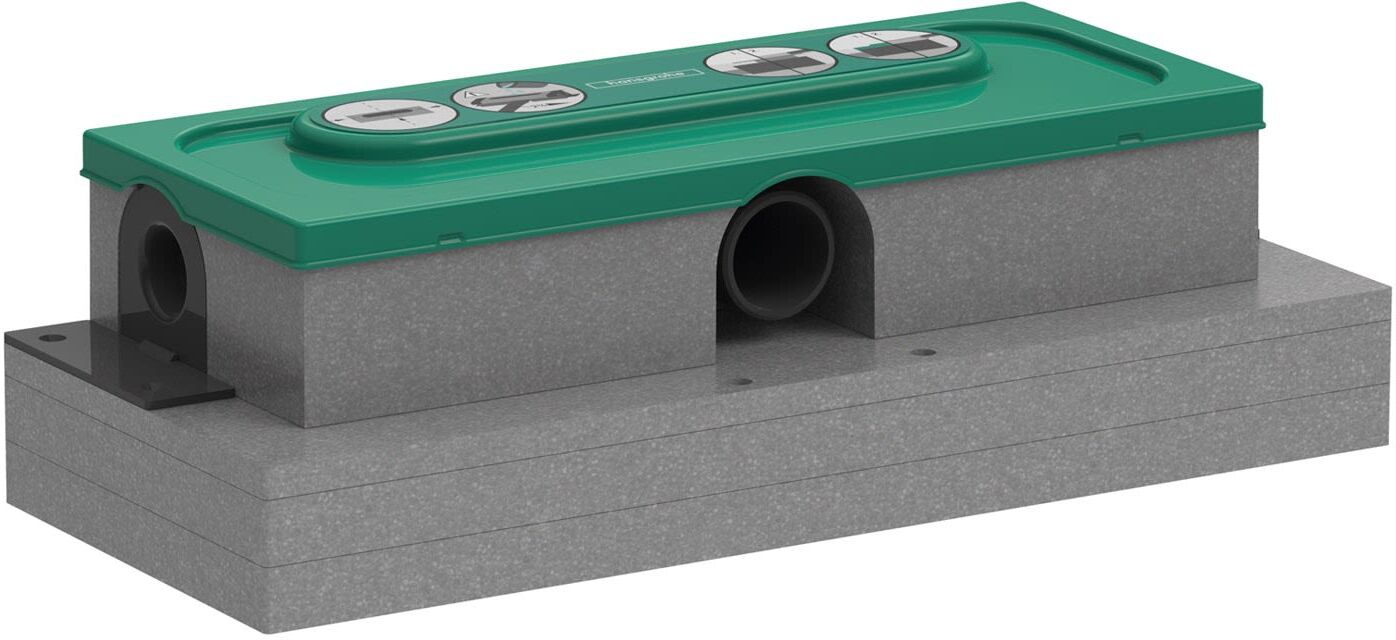 Hansgrohe uBox universal Grundkörper für Duschrinnen, Ablaufgehäuse für flache Installation