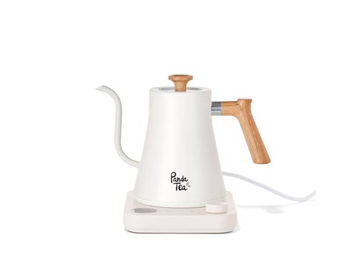 Panda Tea - Bouilloire Electrique à Col de Cygne - 900 mL - Bec Long Précis - Bouilloire Thermostat Réglable - Acier Inoxydable - Bouilloires électriques à chauffage rapide pour l'eau