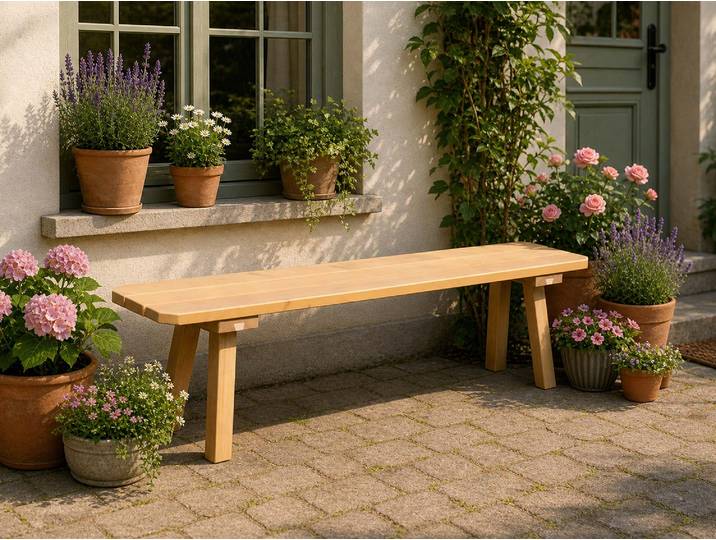 Eibsee Gartenbank, Material Massivholz, Thermo-Fichte lasiert