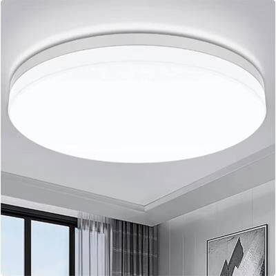 Inspired Finds Ultra Thin Round LED Ceiling Light 6500 K Daylight Waterproof Flush Mount Fixture cold White 5.91in (18w)
