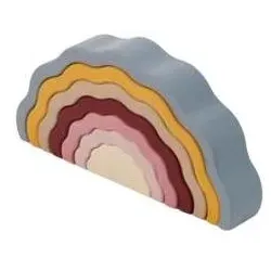 SiliSoft - Wobbly Rainbow (Pastel Colors) - Stacking & balancing game made of food-safe silicone