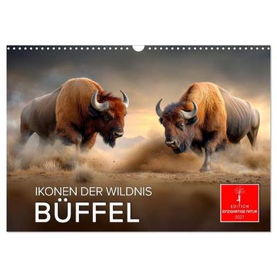 Büffel - Ikonen der Wildnis (Wandkalender 2027 DIN A3 quer), CALVENDO Monatskalender