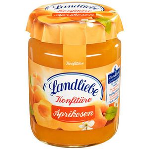 Landliebe Marmelade Aprikosen, vegan, 55% Fruchtgehalt, im Glas, 200 g