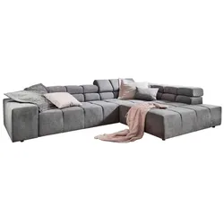 Portobello Ecksofa York Stoff Grau Steel