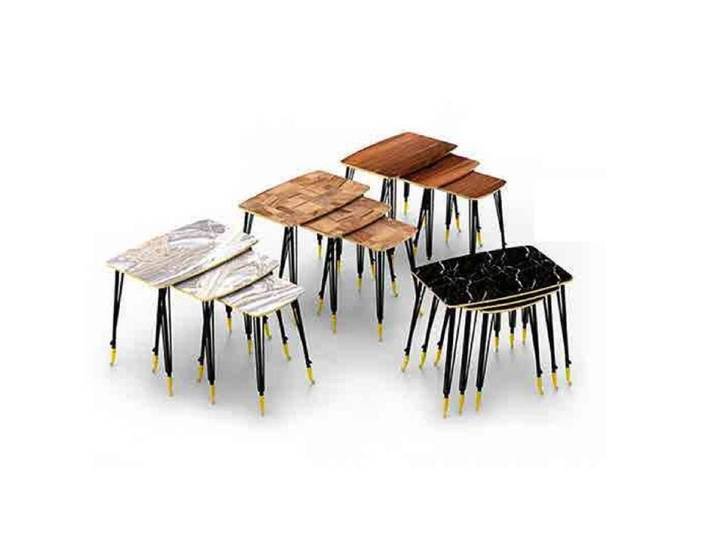 JVmoebel Couchtisch Eleganter Tisch mit weißen Tischplatte und schwarzen Edelstahlbeinen (Packung), Made in Europa