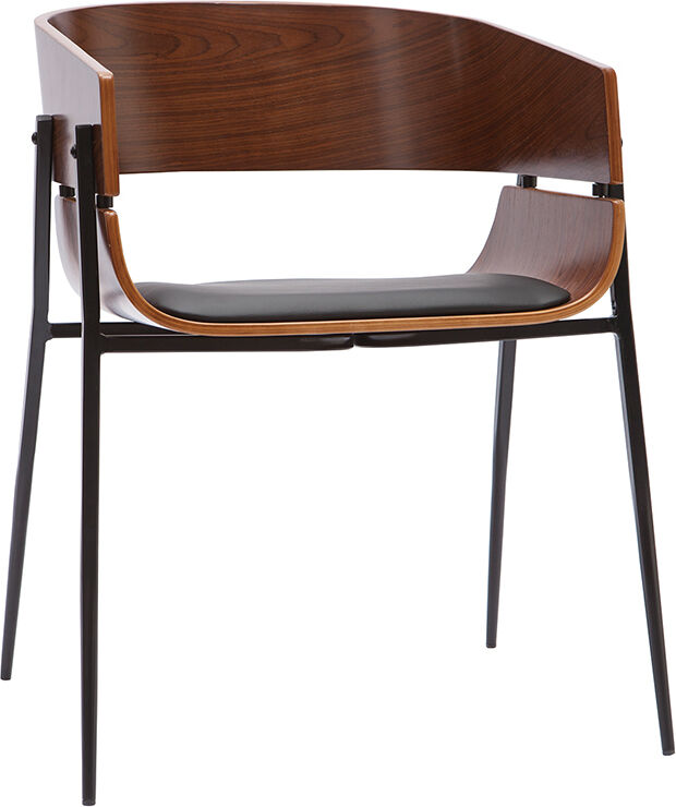 Miliboo Design-Stuhl schwarz mit dunklem Holz WESS