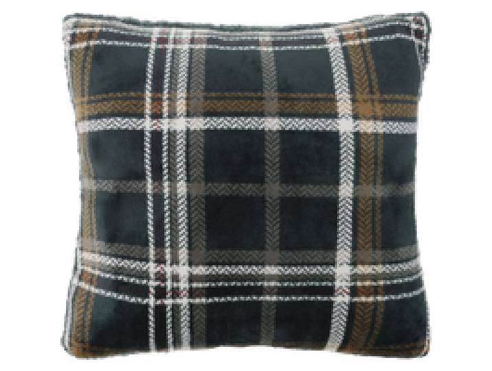 LIVARNO® Coussin décoratif (à carreaux/vert)