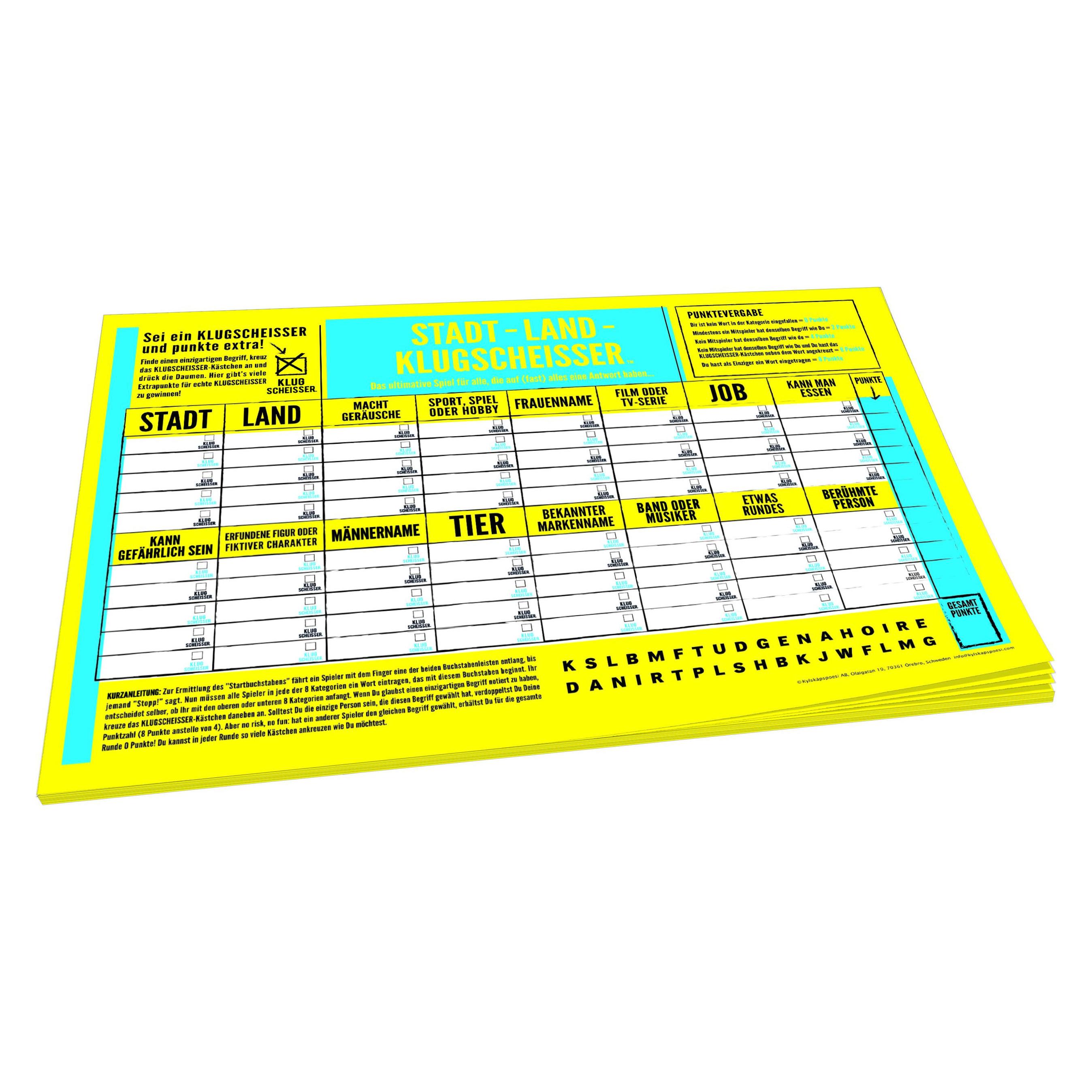 Kylskapspoesi Spielblock - Klugscheisser (Deutsch, 2 - 12 Spieler) (KYL43030)