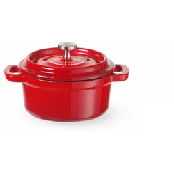 HENDI Emaillierter Gusseisentopf, 0,27L, Rot, 130x100x(H)48mm