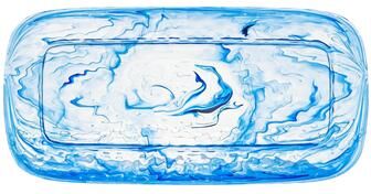 "Abode Homewares Aegean Swirl Acrylic Serving Tray - Blue - 17"" x 8.3"""