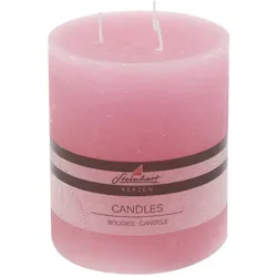 Stumpenkerze Raureif 14 cm Wachs Rosa M (Medium)