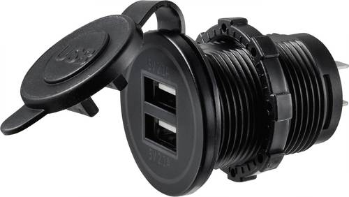 TRU COMPONENTS USB-Ladestecker mit 2 USB A-Anschlüssen Buchse, Einbau TC-9070412 Inhalt: 1St.