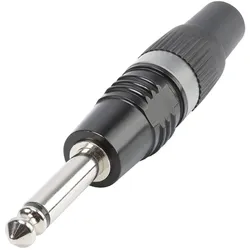 HICON Klinke (6,3mm) 2-pol Kappe: Kunststoff-Stecker, gerade, schwarz