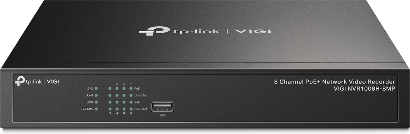 TP-Link VIGI NVR1008H-8MP(UN) 8-kanaals PoE Network Video Recorder