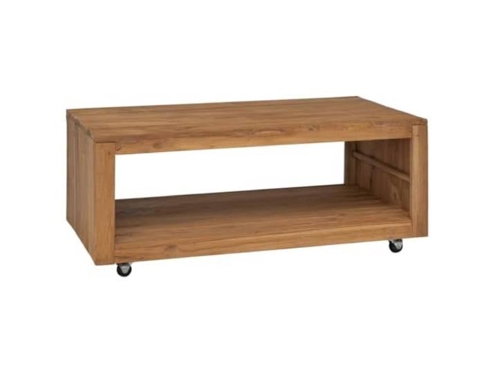 Makastle Wohnzimmertisch Couchtisch 110x60x40 cm Massivholz Teak
