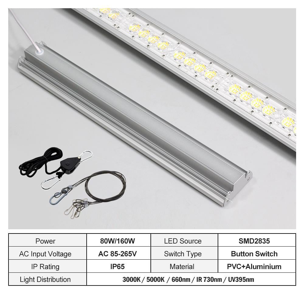 Selius LED Kweeklamp Balk 80W Volledig Spectrum 60 cm Aluminium voor Binnen Tuinieren en Hydrocultuur