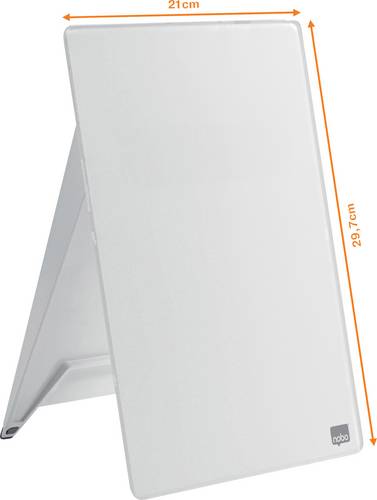 Nobo Glas-Notizboard Diamond Glass Desktop (B x H) 216mm x 297mm Brillant-Weiß Inkl. Tischständer, Inkl. Boardmarker