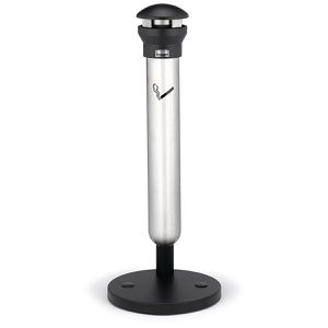 Rubbermaid Aschenbecher Infinity, silber, für Outdoor, Standascher aus Edelstahl, 40 x 100 cm, winddicht, 5 Liter