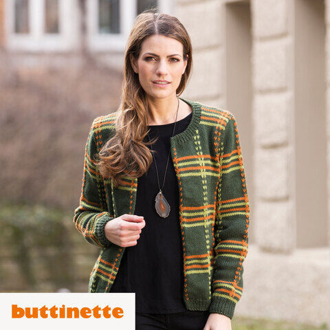 Strickanleitung – Cardigan im Karodesign aus Woll Butt Innsbruck