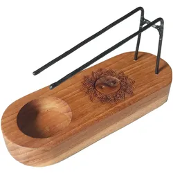 Small Palo Santo Heater - Teak Wood - Yin & Yang Design