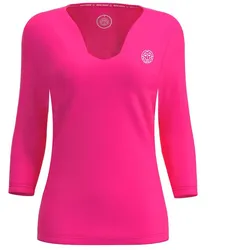 BIDI BADU Crew V-Neck Tennis-Langarmshirt Damen PK - pink M