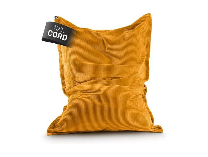 Sitzsack LUMALAND Cord XXL, 380 l , gelb (senfgelb), B:140cm H:180cm T:25cm, Polyester, Sitzsäcke, Sitzsack
